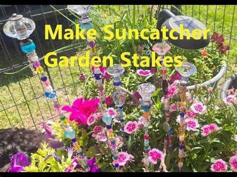 how to make decorative garden stakes|Suncatcher Garden Stake DIY Yard Art Easy Tutorial Craft.